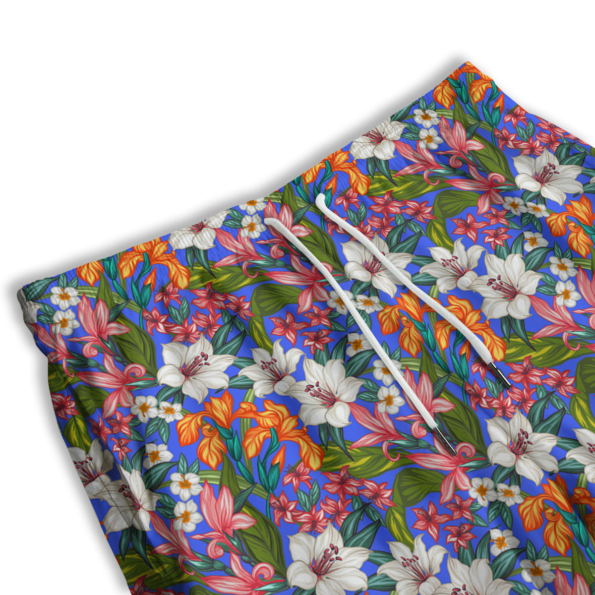 Flower Aloha Hawaiian Print Men's Athletic Shorts