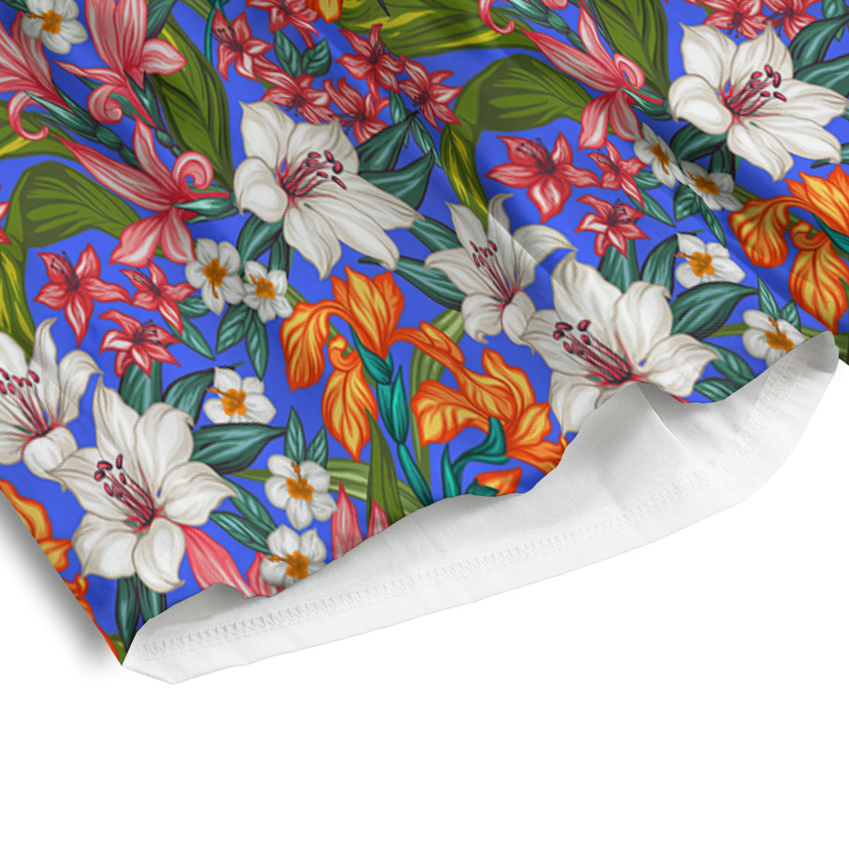 Flower Aloha Hawaiian Print Men's Athletic Shorts
