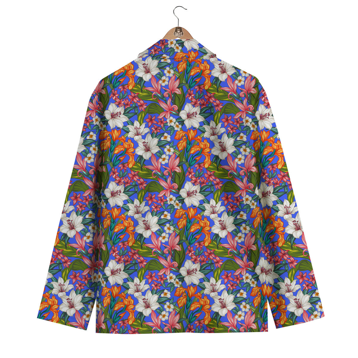 Flower Aloha Hawaiian Print Men's Blazer-grizzshop