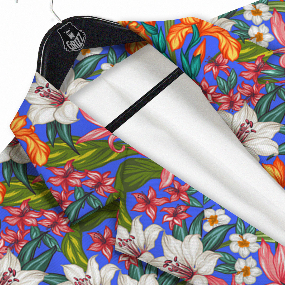 Flower Aloha Hawaiian Print Men's Sport Coat-grizzshop