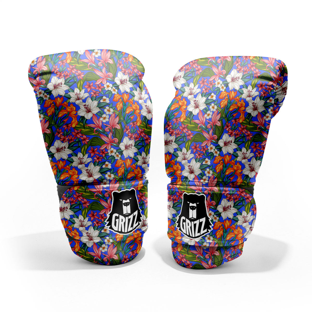Flower Aloha Hawaiian Print Sparring Gloves-grizzshop