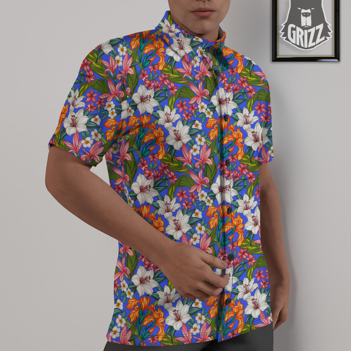 Flower Aloha Hawaiian Print Untucked Shirts-grizzshop