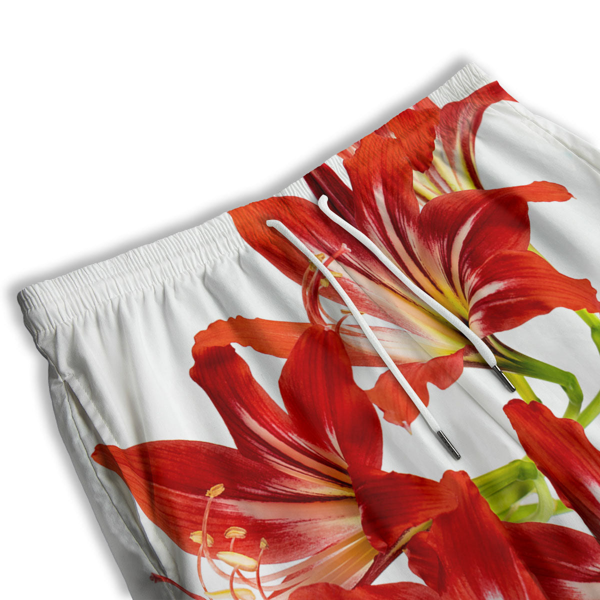 Flower Amaryllis Print Men's Athletic Shorts