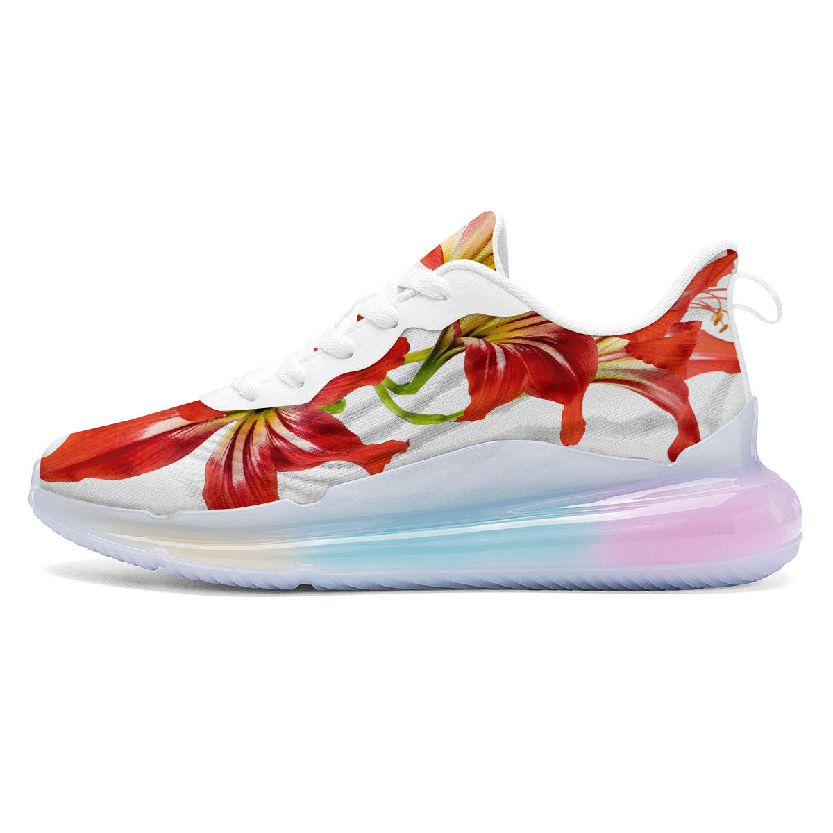Flower Amaryllis Print Running Sneakers-grizzshop