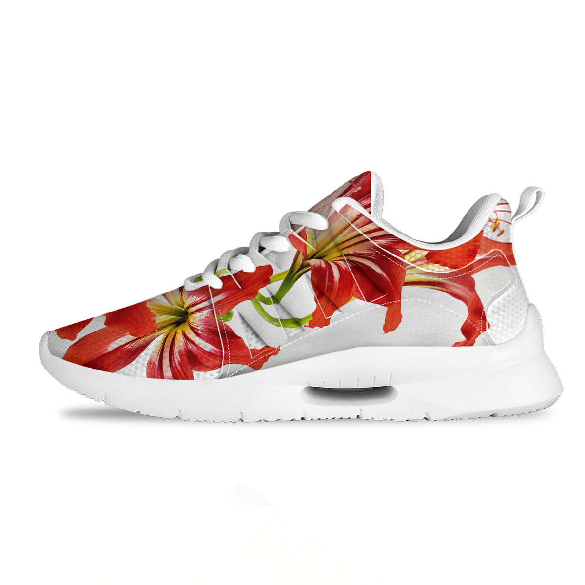 Flower Amaryllis Print Tennis Shoes-grizzshop