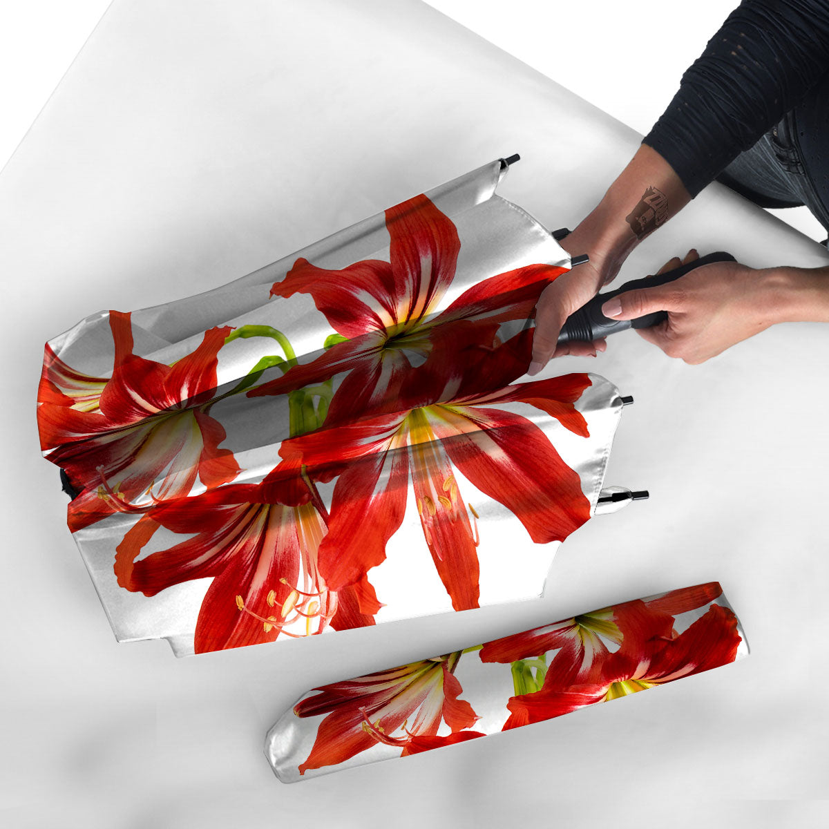 Flower Amaryllis Print Umbrella-grizzshop