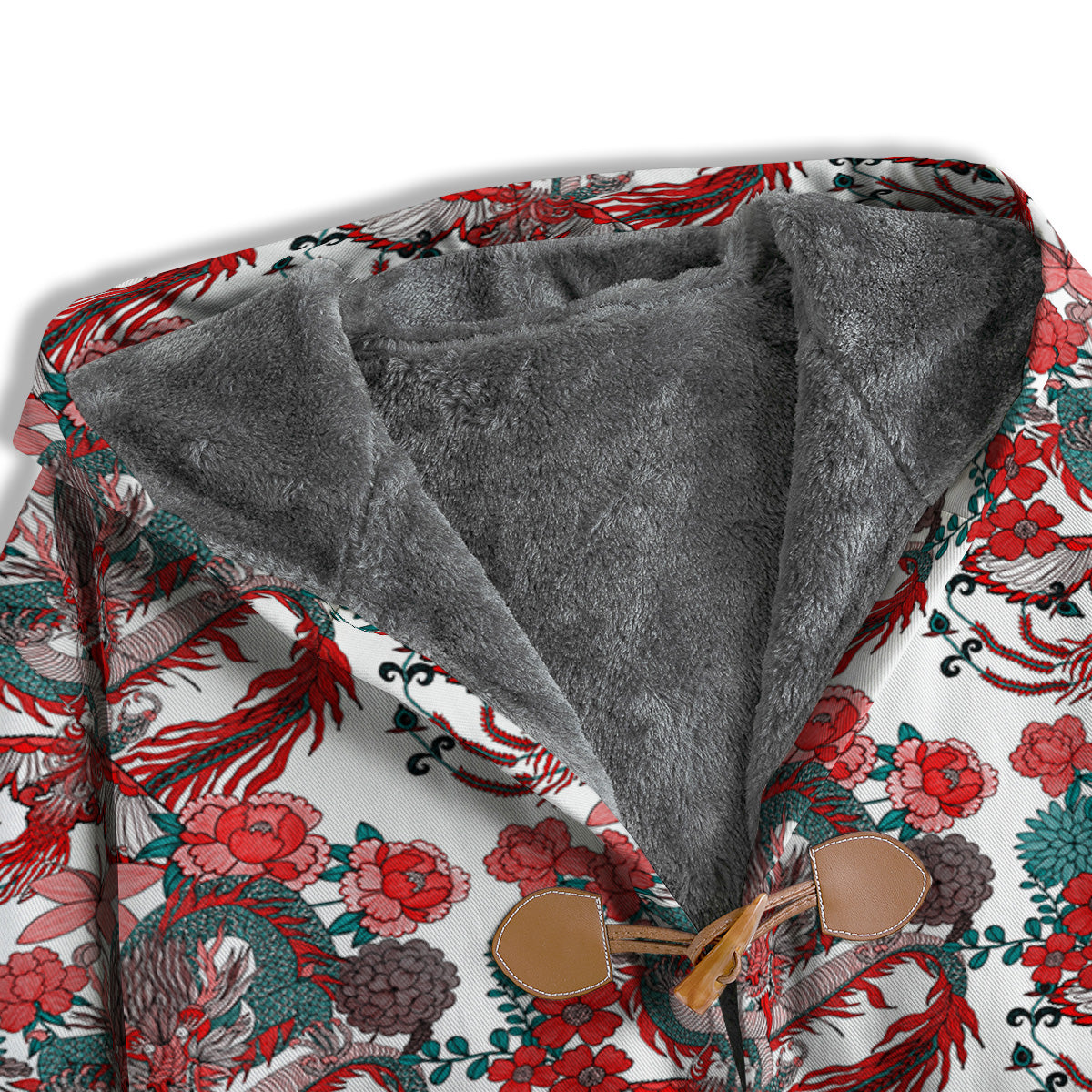 Flower And Chinese Dragon Print Pattern Men's Windbreaker Jacket-grizzshop
