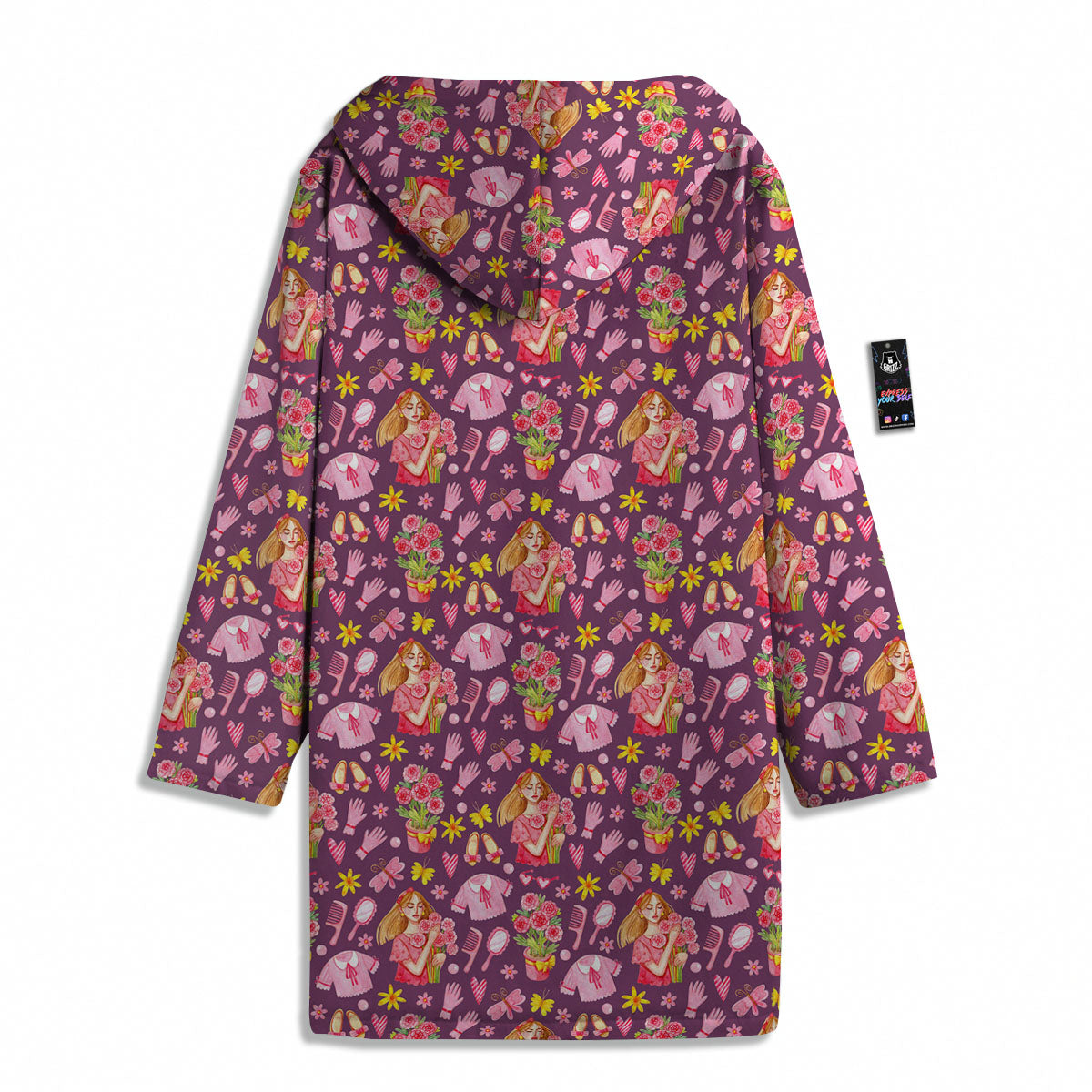 Flower And Girly Print Pattern Men's Windbreaker Jacket-grizzshop