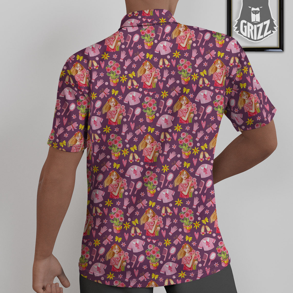 Flower And Girly Print Pattern Untucked Shirts-grizzshop