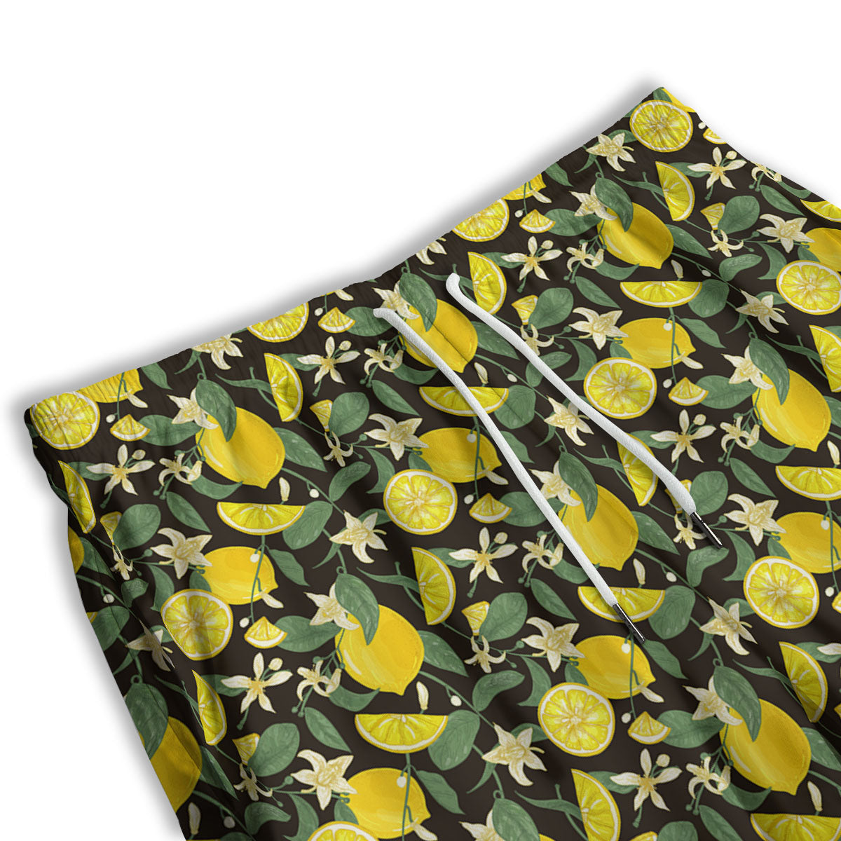 Flower And Lemon Print Pattern Men's Athletic Shorts-grizzshop