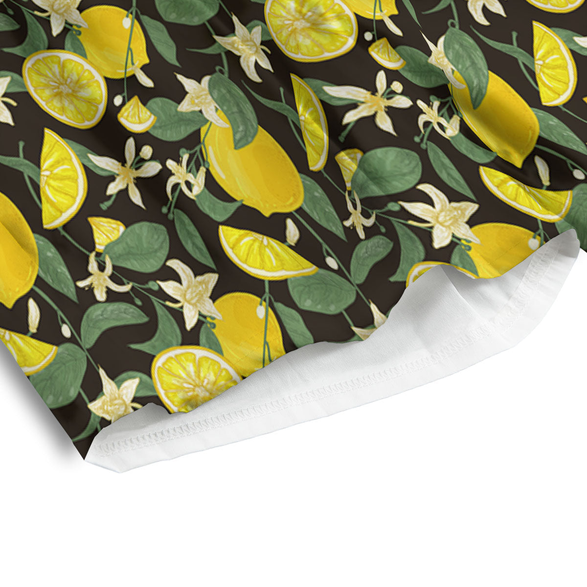 Flower And Lemon Print Pattern Men's Athletic Shorts-grizzshop