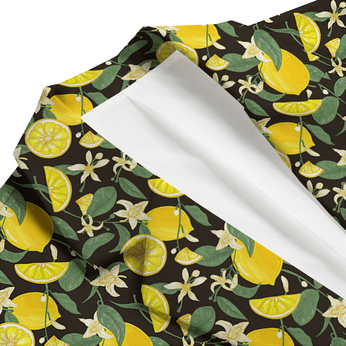 Flower And Lemon Print Pattern Men's Blazer-grizzshop