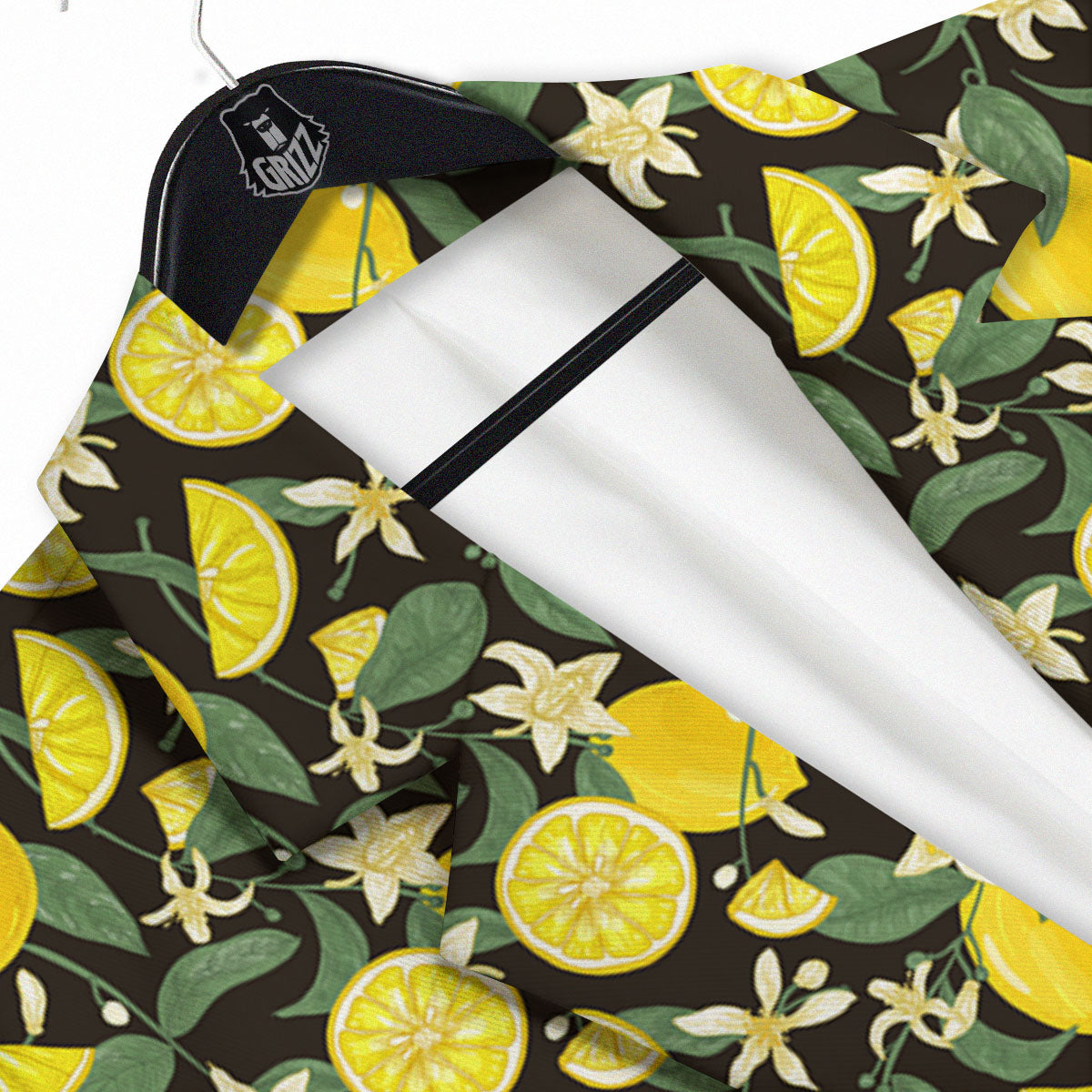 Flower And Lemon Print Pattern Men's Sport Coat-grizzshop