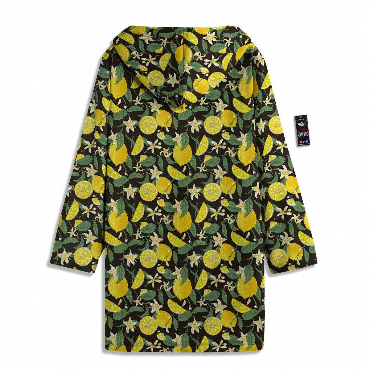 Flower And Lemon Print Pattern Men's Windbreaker Jacket-grizzshop