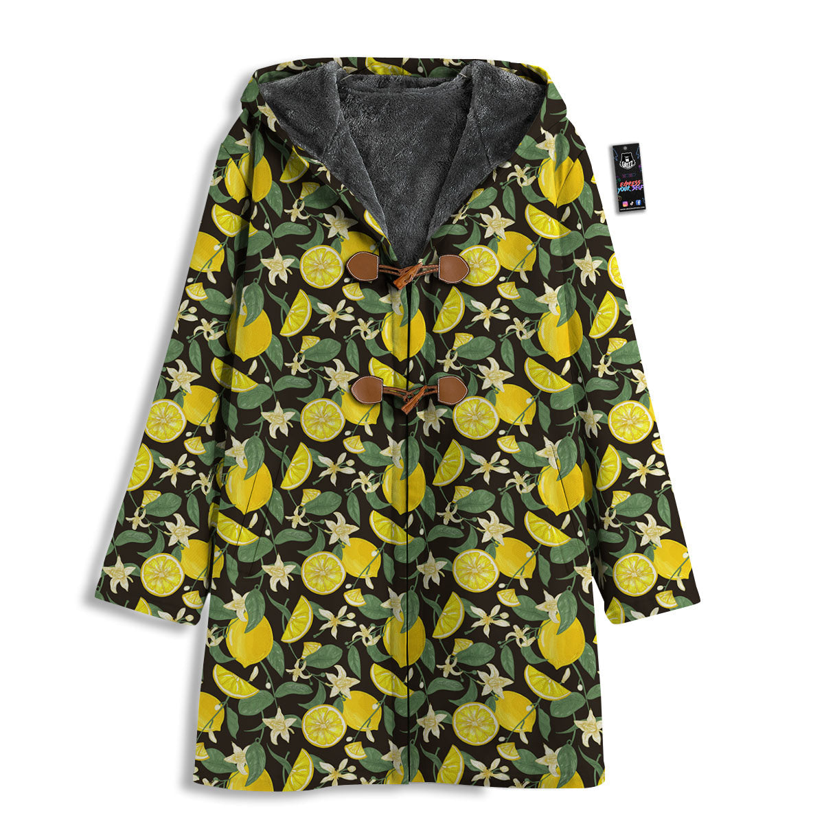 Flower And Lemon Print Pattern Men's Windbreaker Jacket-grizzshop