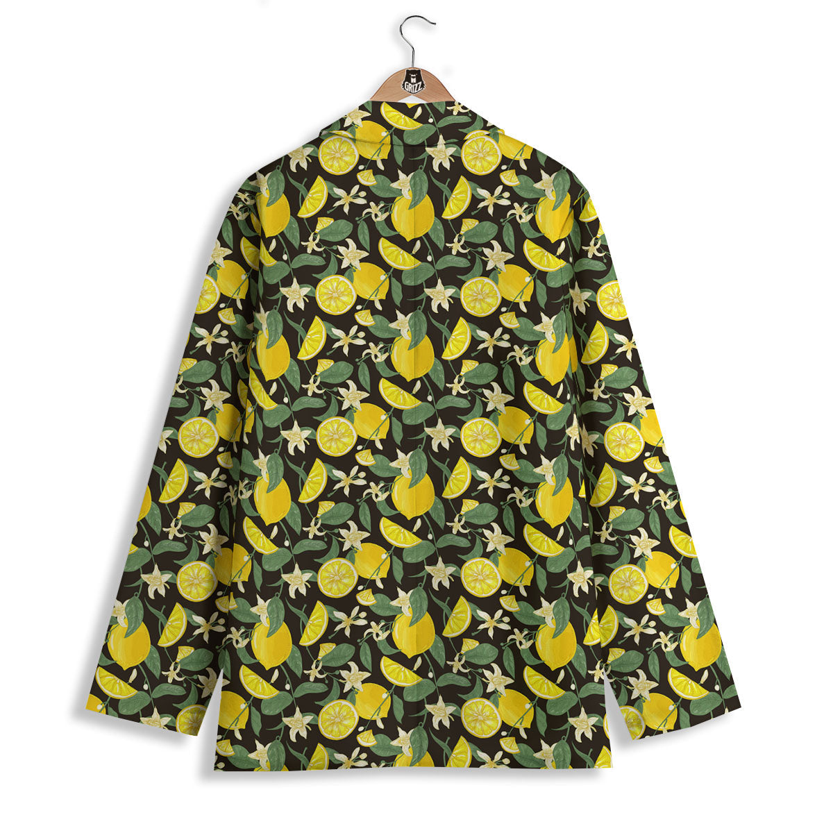 Flower And Lemon Print Pattern Women's Blazer-grizzshop