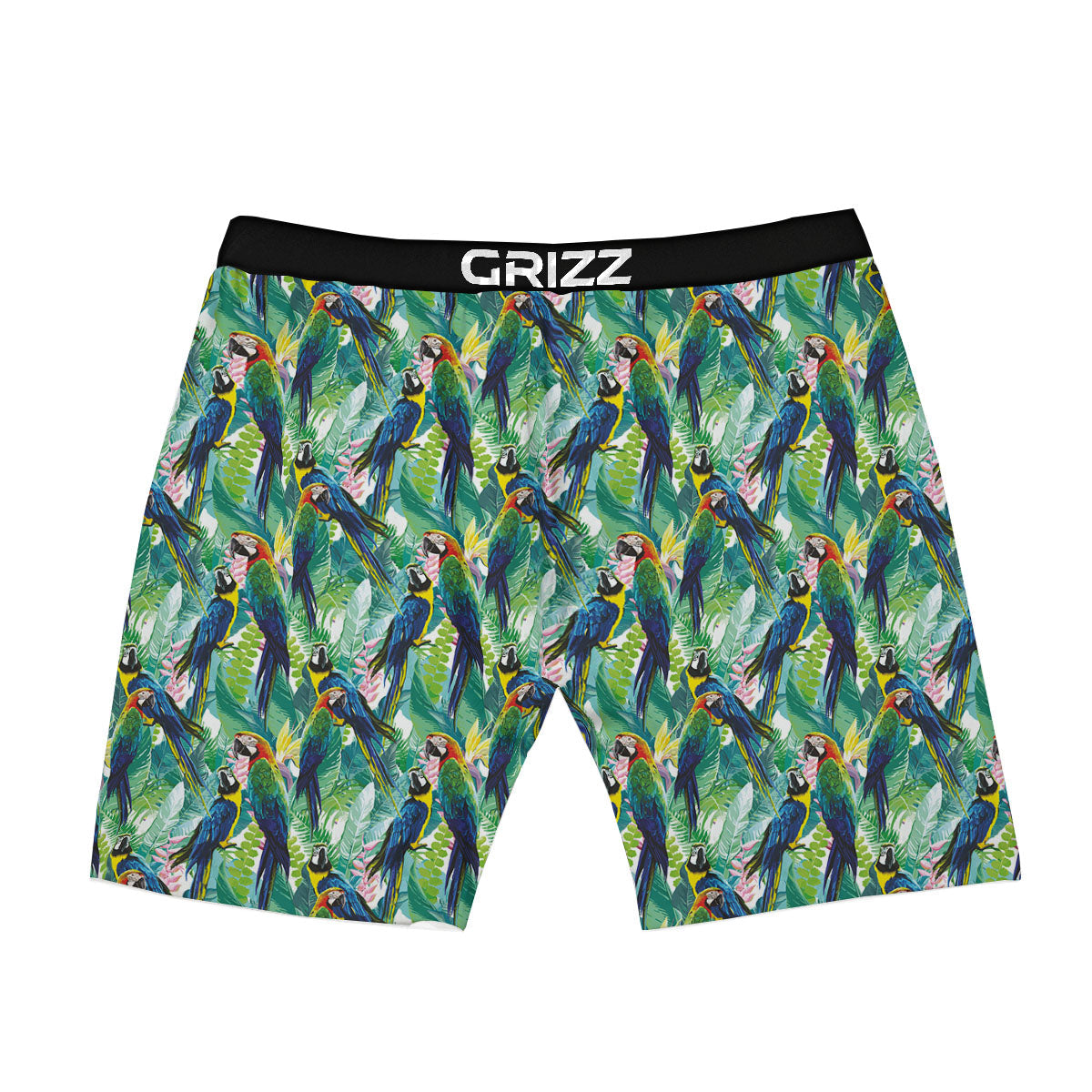 Flower And Parrot Print Pattern Boxer Briefs-grizzshop