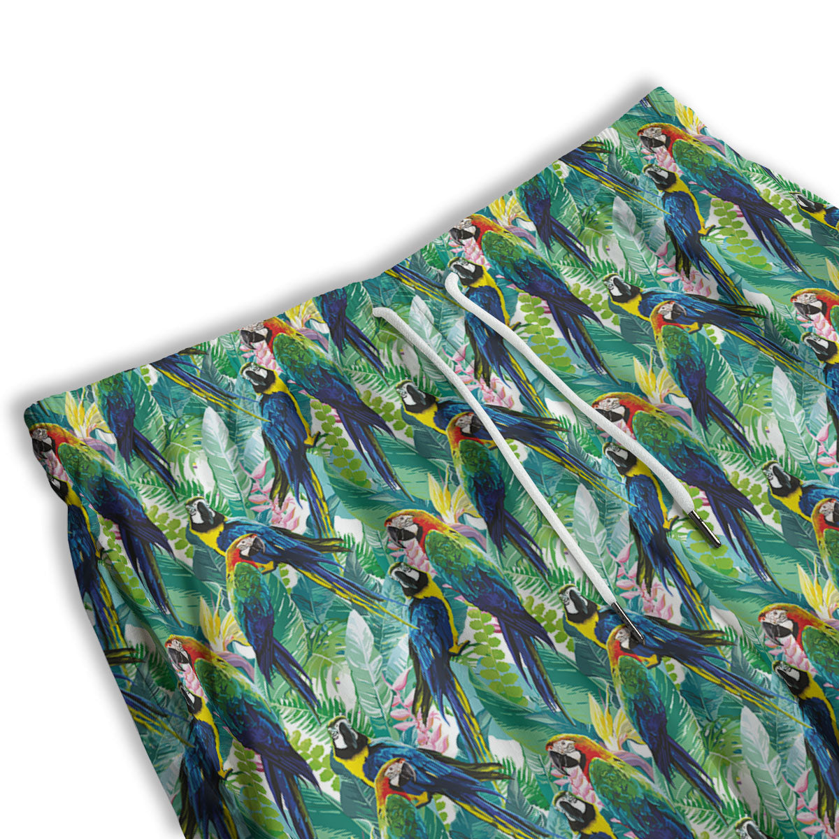 Flower And Parrot Print Pattern Men's Athletic Shorts-grizzshop