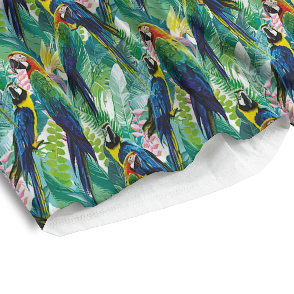 Flower And Parrot Print Pattern Men's Athletic Shorts-grizzshop