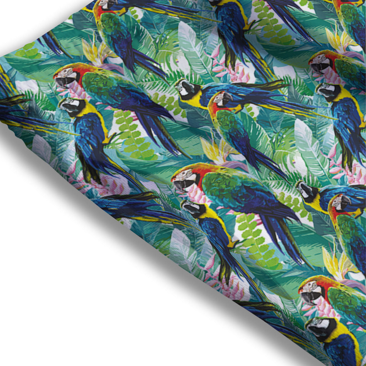 Flower And Parrot Print Pattern Mesh Shorts