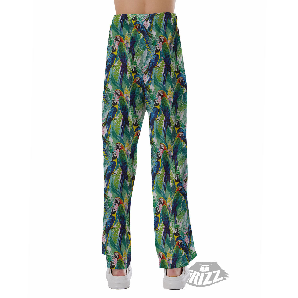 Flower And Parrot Print Pattern Pajama Pants-grizzshop