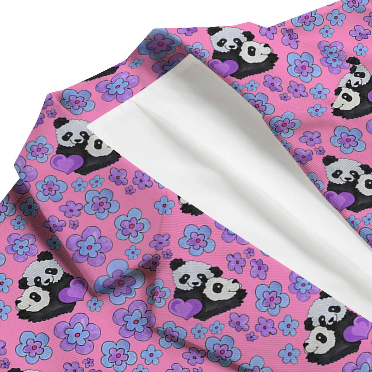 Flower And Purple Panda Print Pattern Men's Blazer-grizzshop