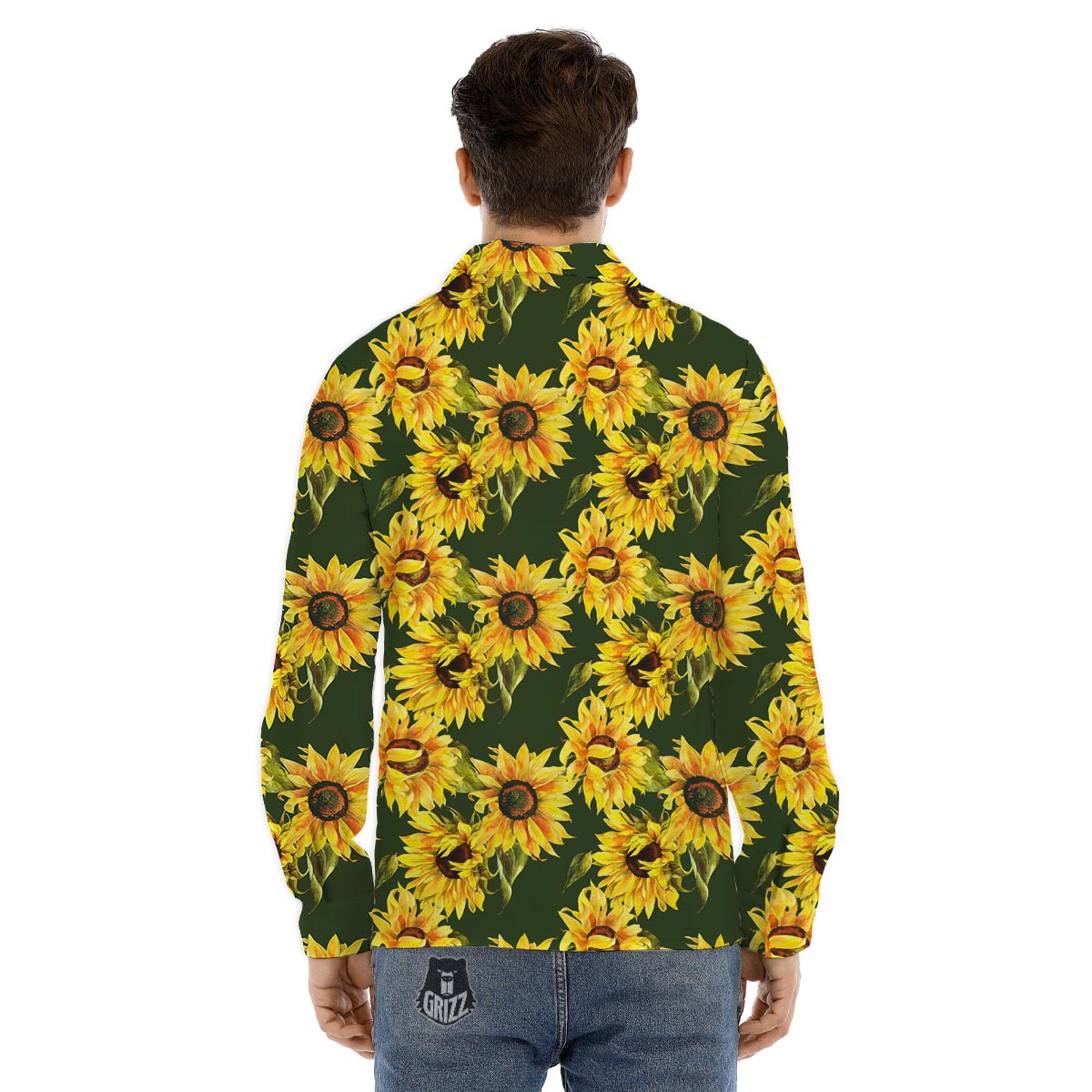 Flower And Purple Panda Print Pattern Men's Dress Shirts-grizzshop