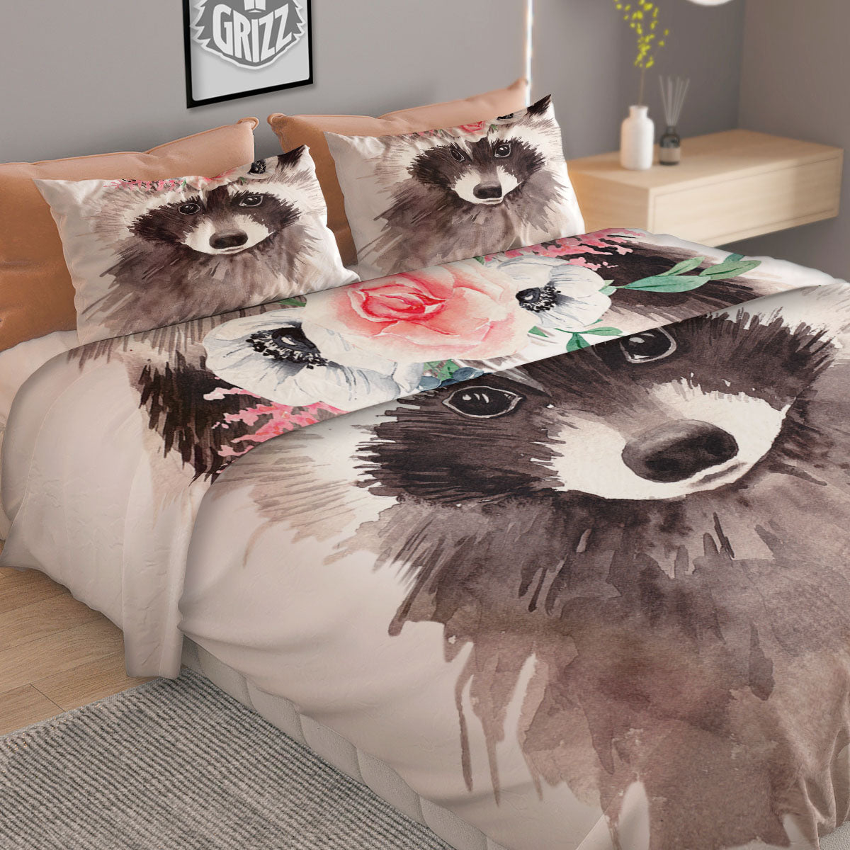 Floral Sweet Pea Print Pattern Duvet Cover Bedding Set