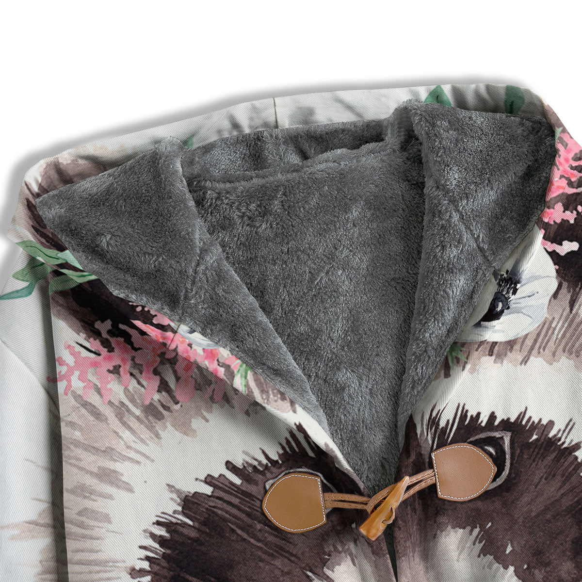 Flower And Raccoon Print Men's Windbreaker Jacket-grizzshop