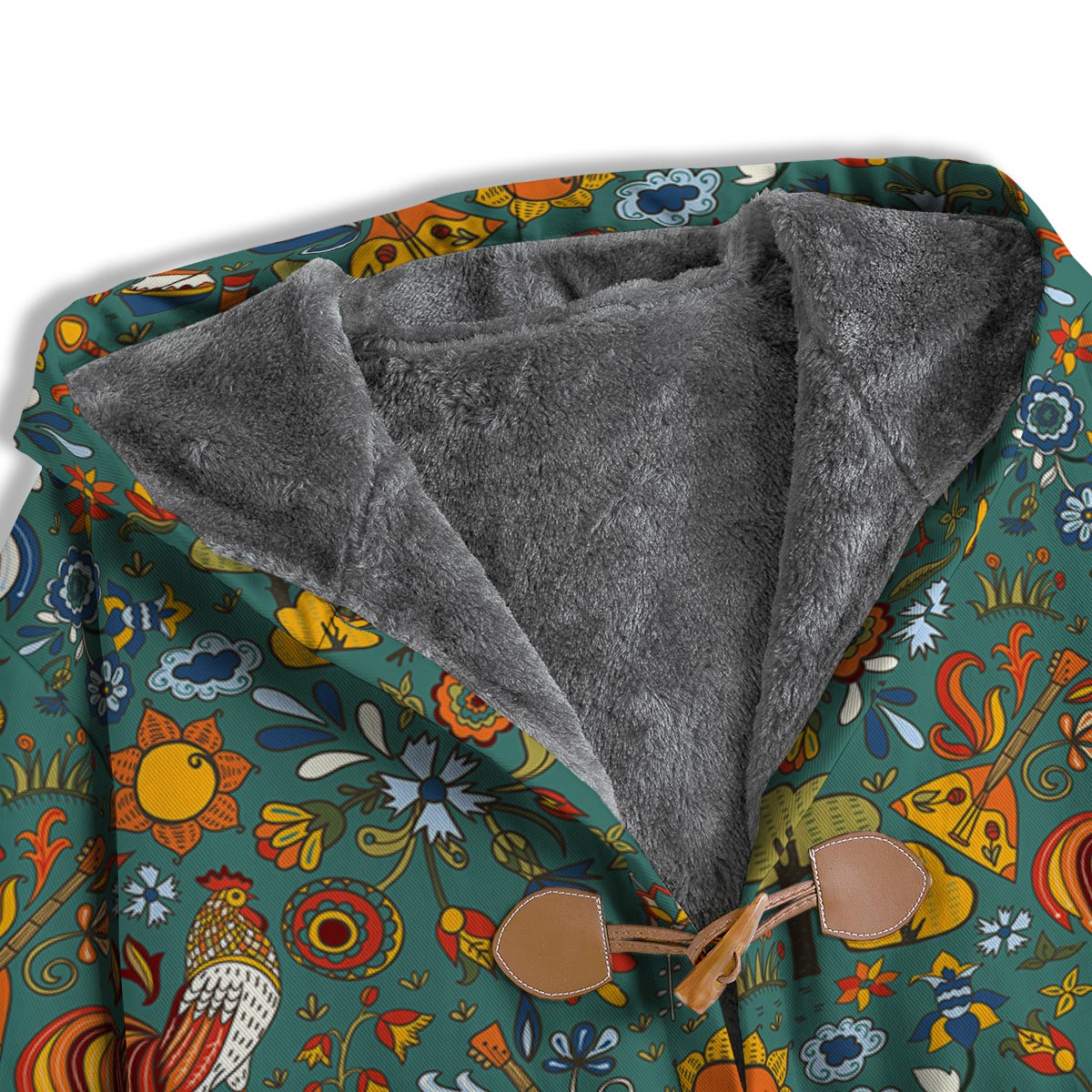 Flower And Rooster Print Pattern Men's Windbreaker Jacket-grizzshop