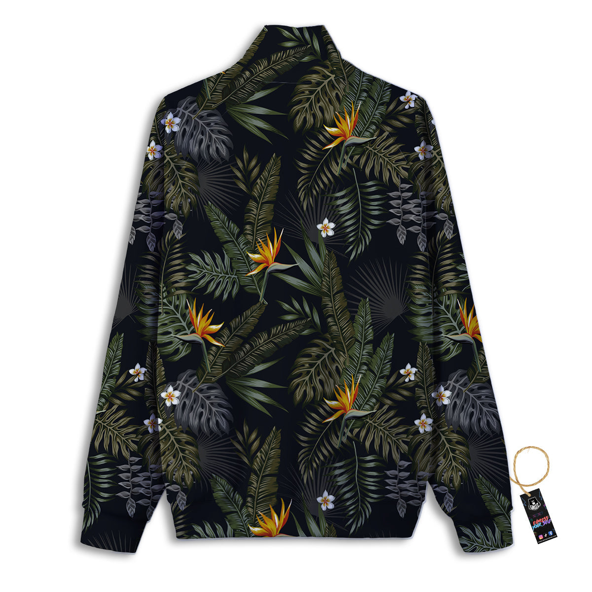 Flower And Rooster Print Pattern Track Jacket-grizzshop