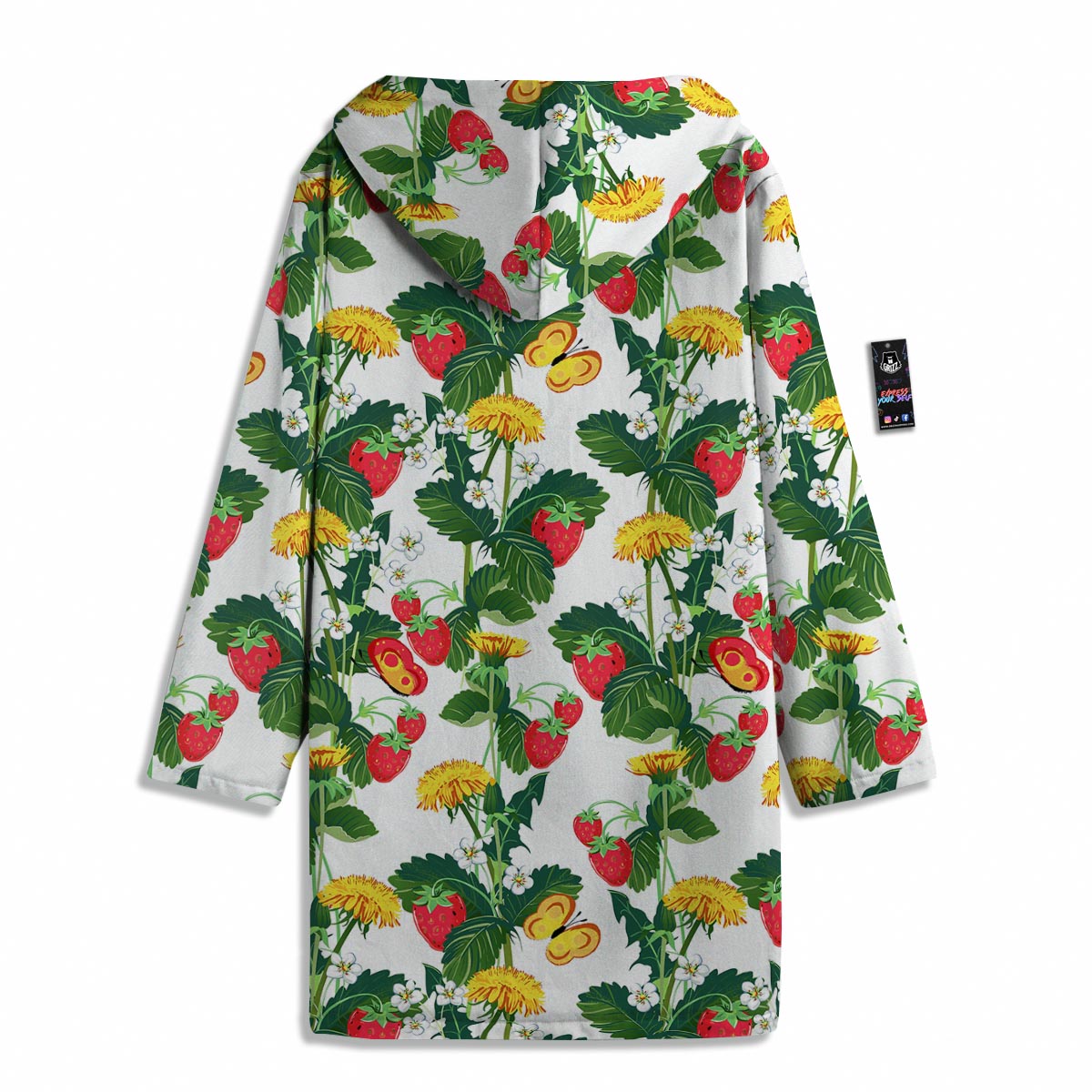 Flower And Strawberry Print Pattern Men's Windbreaker Jacket-grizzshop