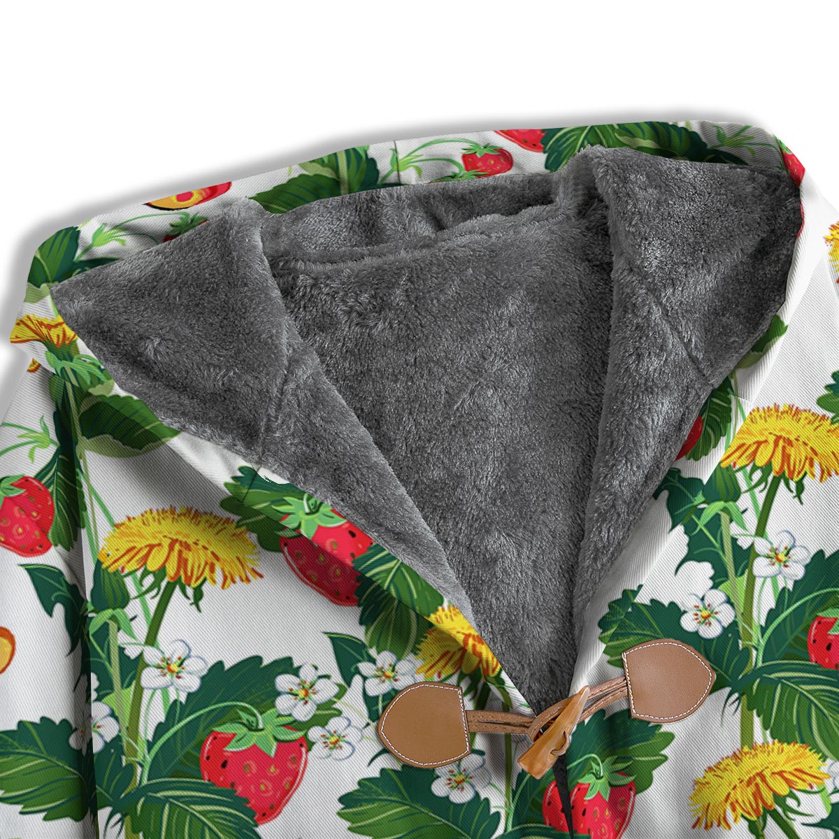 Flower And Strawberry Print Pattern Men's Windbreaker Jacket-grizzshop