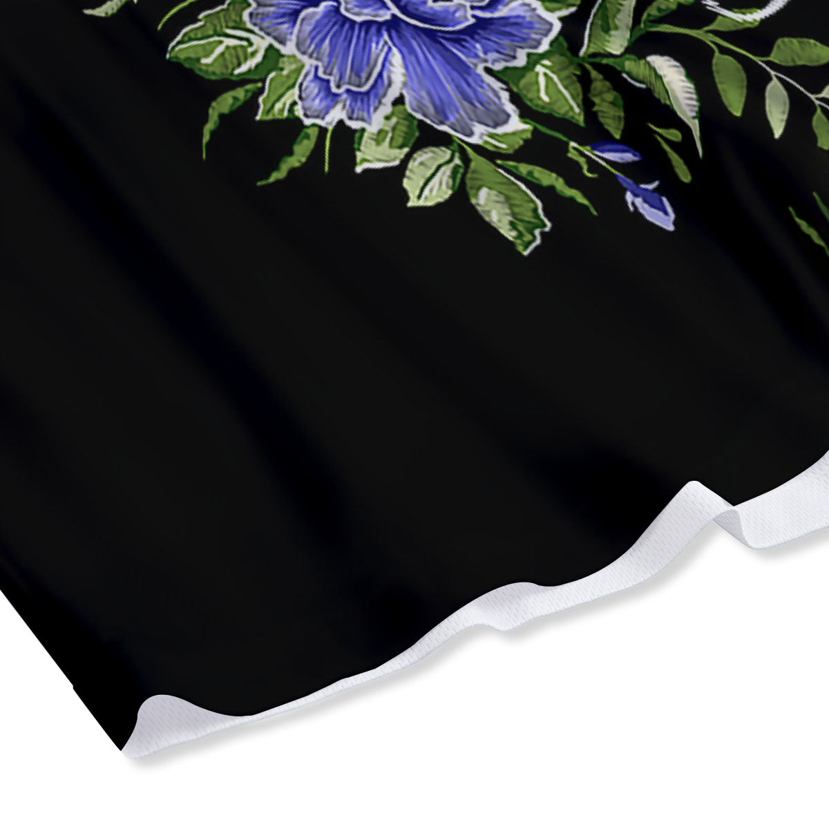 Flower And Tiger Embroidery Print Mesh Shorts