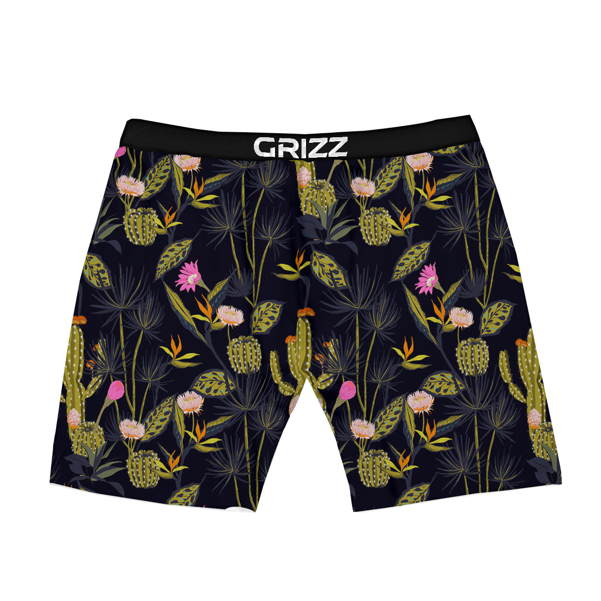 Flower And Vintage Cactus Print Pattern Boxer Briefs-grizzshop