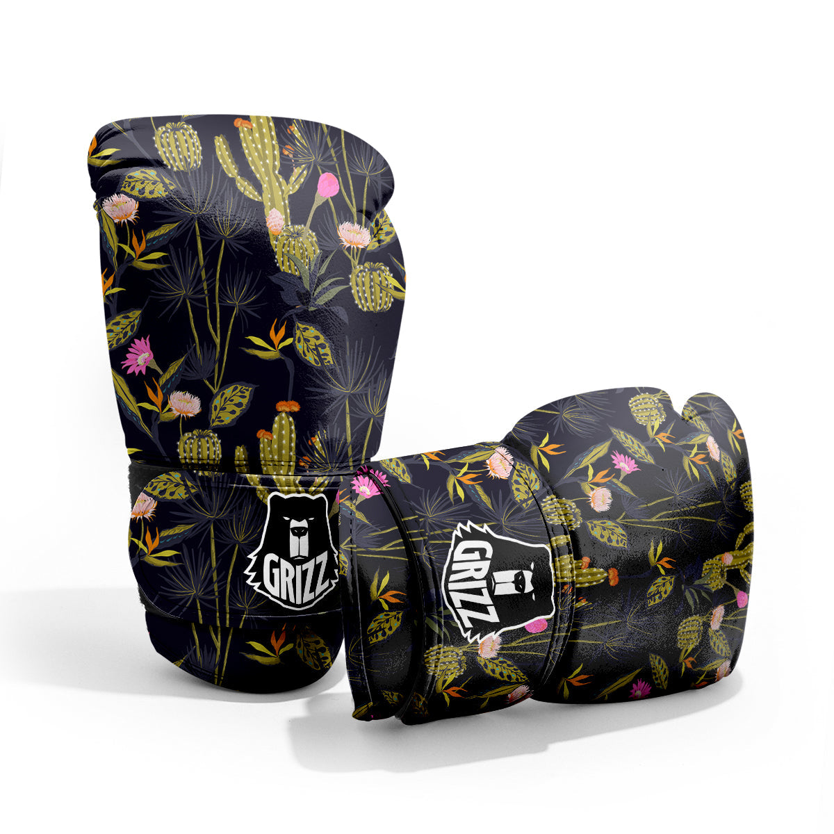 Flower And Vintage Cactus Print Pattern Pro Boxing Glove