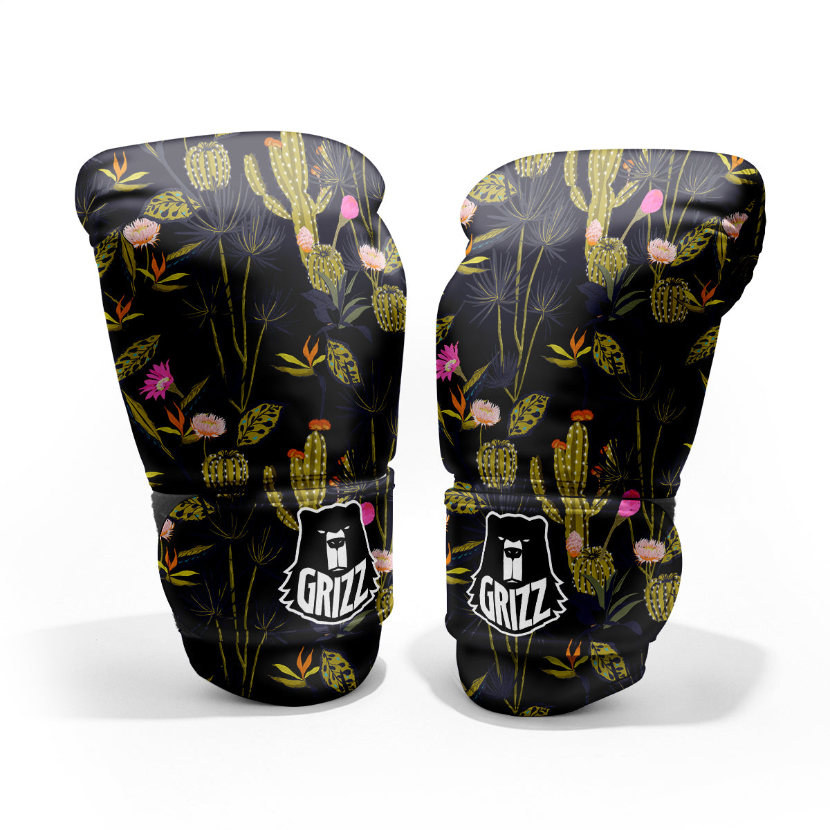 Flower And Vintage Cactus Print Pattern Pro Boxing Glove