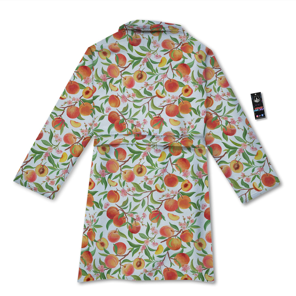 Flower Apricot And Print Pattern Bathrobe-grizzshop