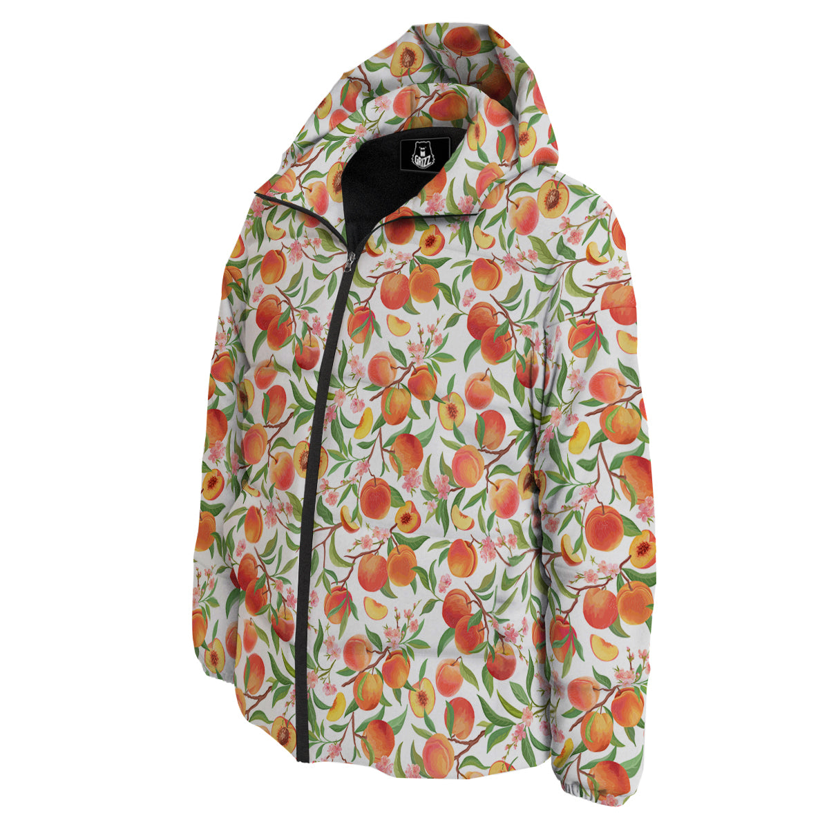 Flower Apricot And Print Pattern Down Jacket-grizzshop