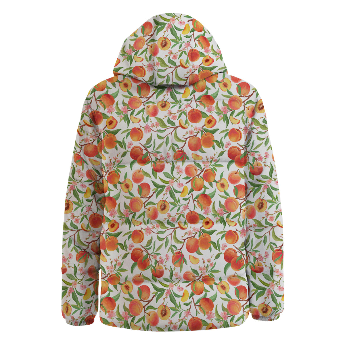Flower Apricot And Print Pattern Down Jacket-grizzshop