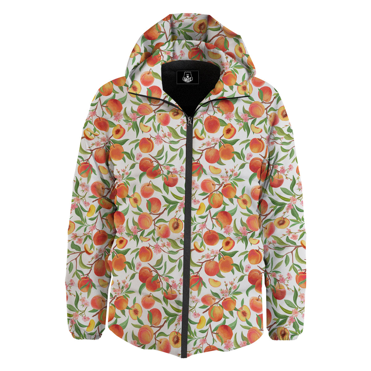 Flower Apricot And Print Pattern Down Jacket-grizzshop