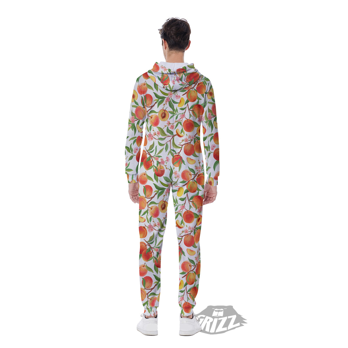 Flower Apricot And Print Pattern Men's Jumpsuit-grizzshop