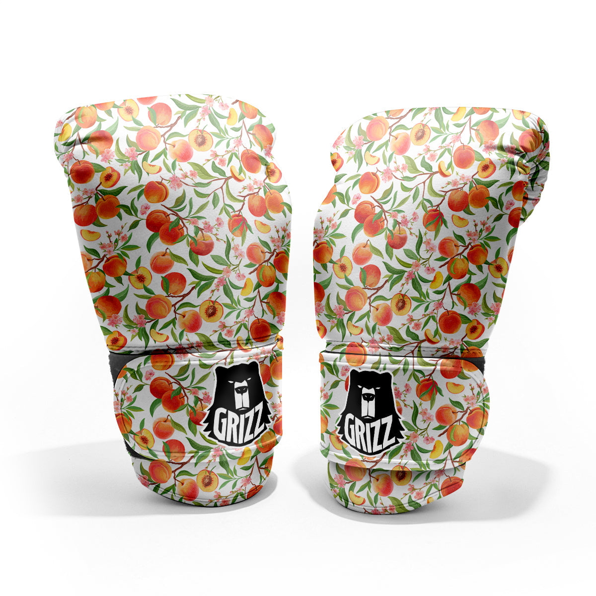 Flower Apricot And Print Pattern Sparring Gloves-grizzshop