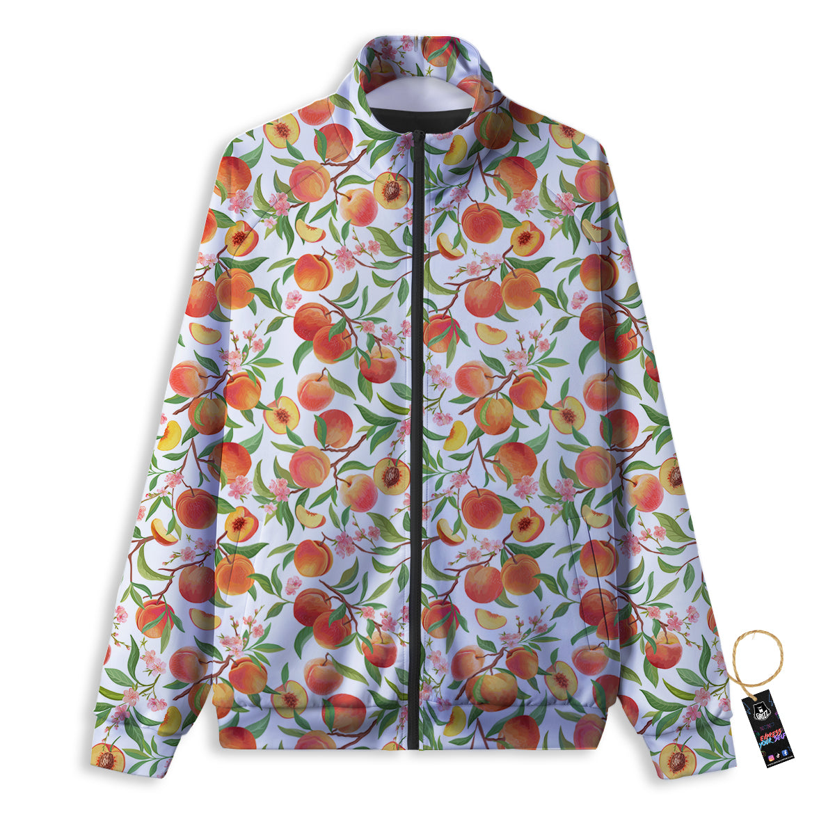 Flower Apricot And Print Pattern Track Jacket-grizzshop