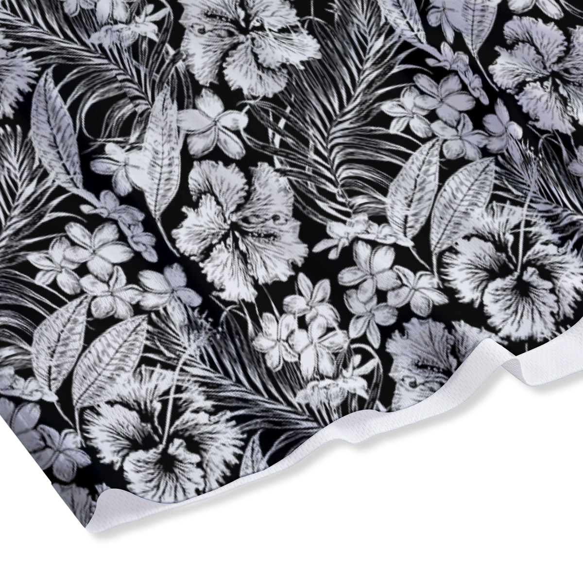 Flower Black Plumeria Print Pattern Mesh Shorts-grizzshop