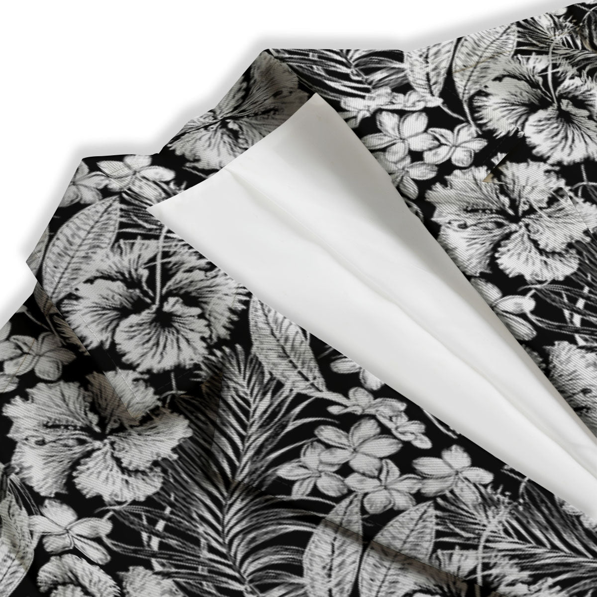 Flower Black Plumeria Print Pattern Women's Blazer-grizzshop