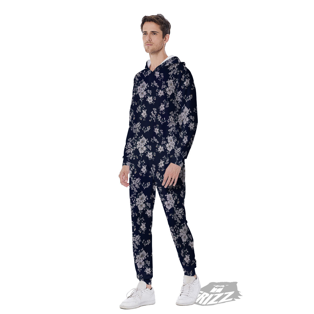 Flower Blossom Floral Print Pattern Men's Jumpsuit-grizzshop