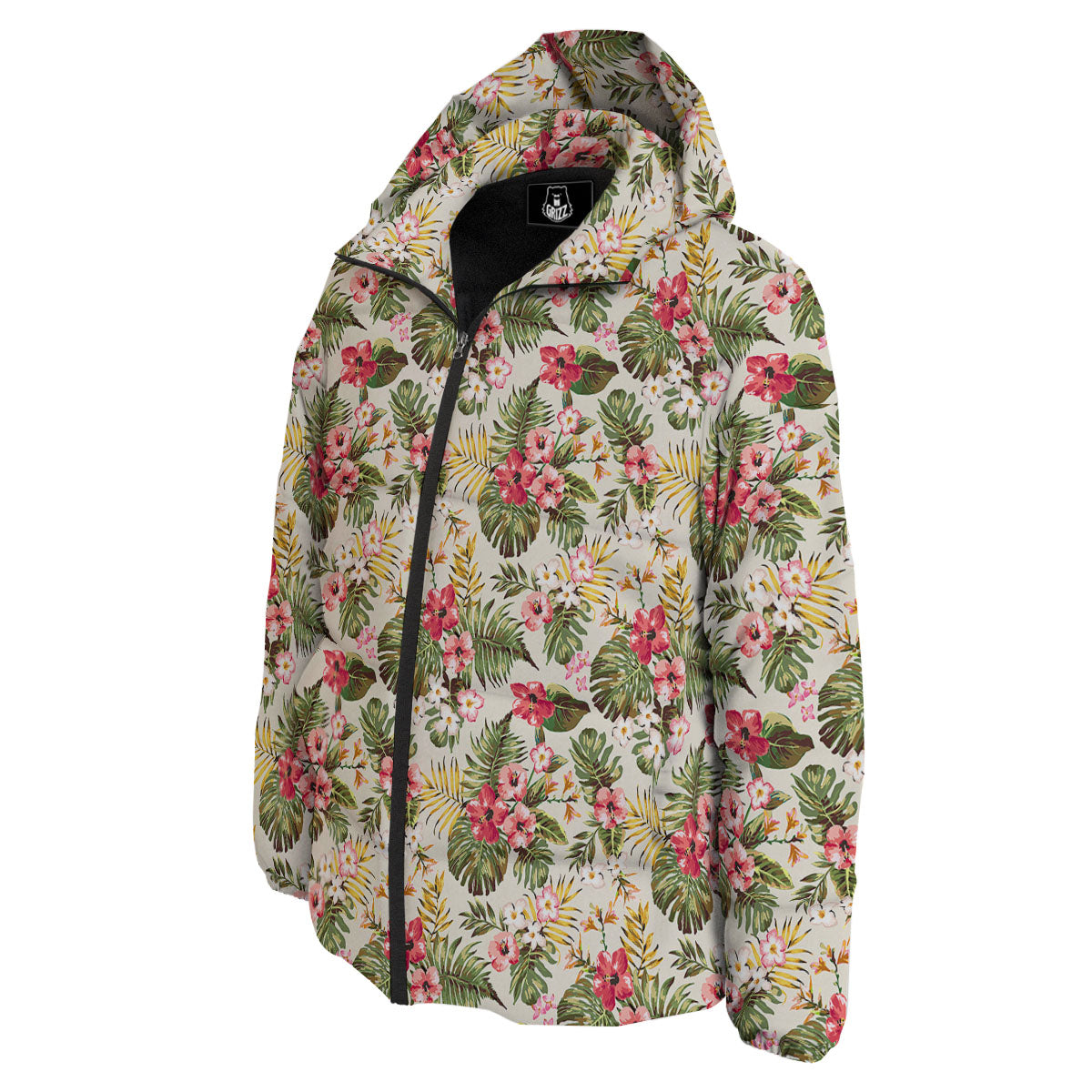 Flower Blossom Tropical Print Pattern Down Jacket-grizzshop