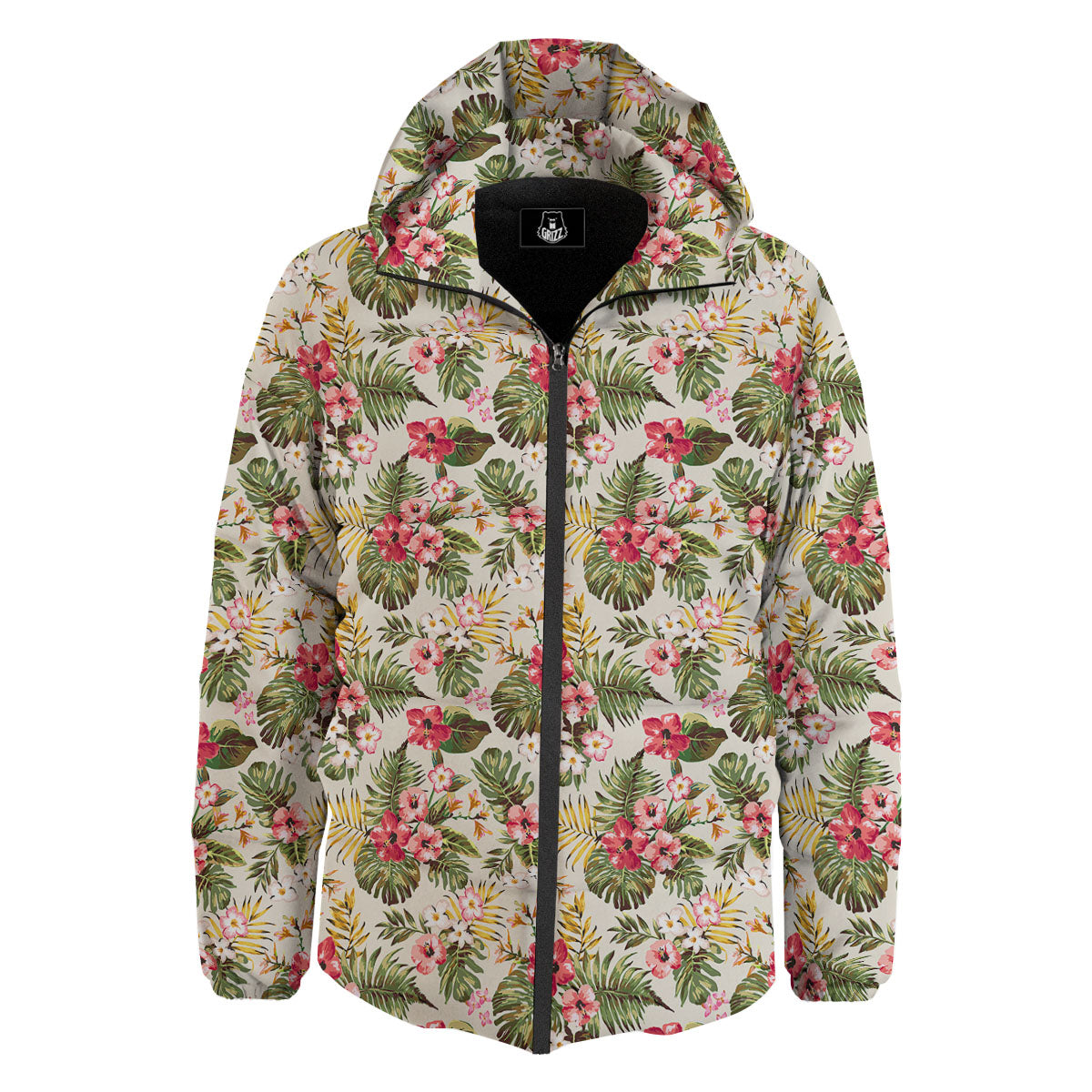 Flower Blossom Tropical Print Pattern Down Jacket-grizzshop