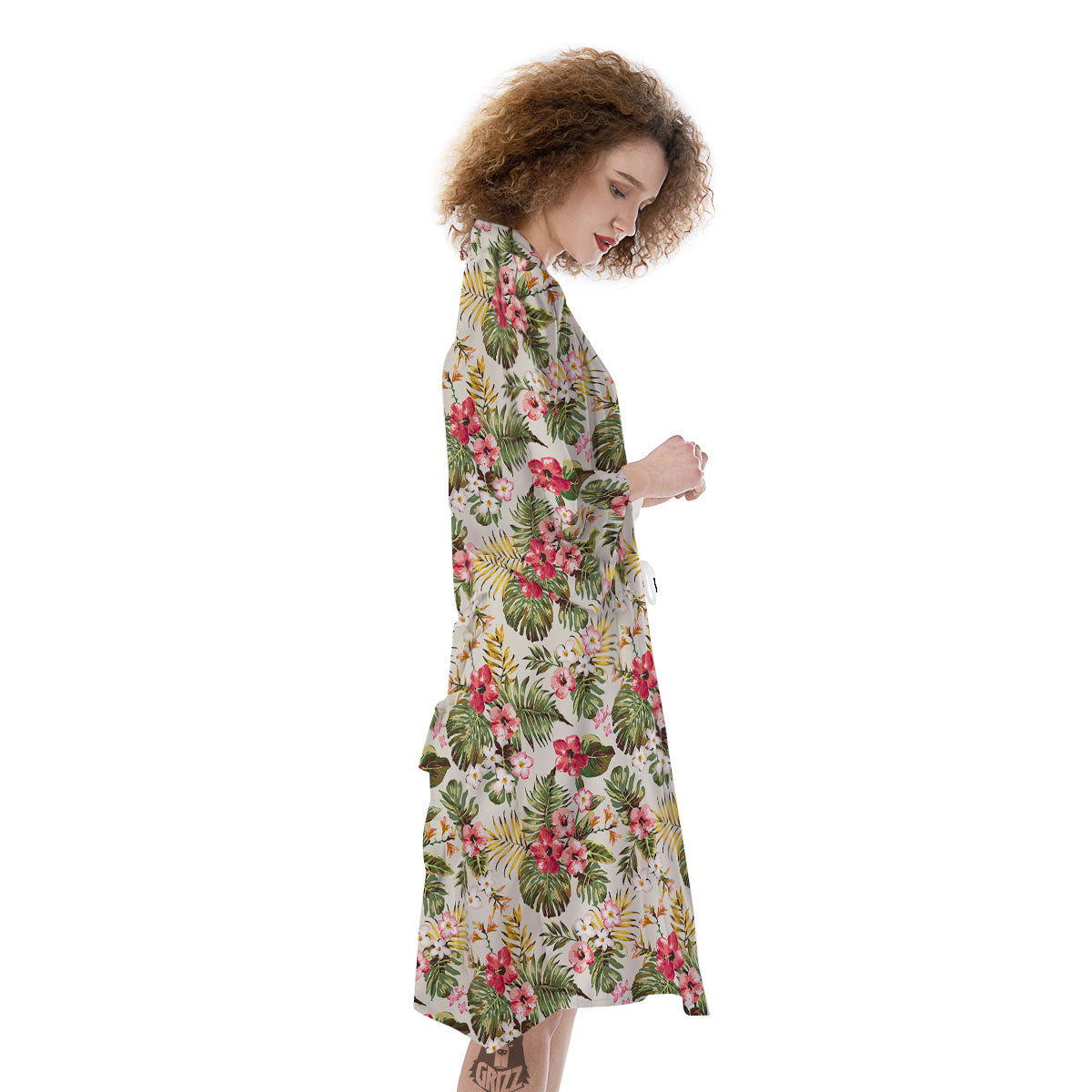 Flower Blossom Tropical Print Pattern Kimono-grizzshop
